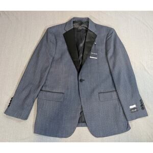 JOS A BANK Slim Fit Satin Lapel Dinner Jacket Blazer Blue 42R 1-btn C110920